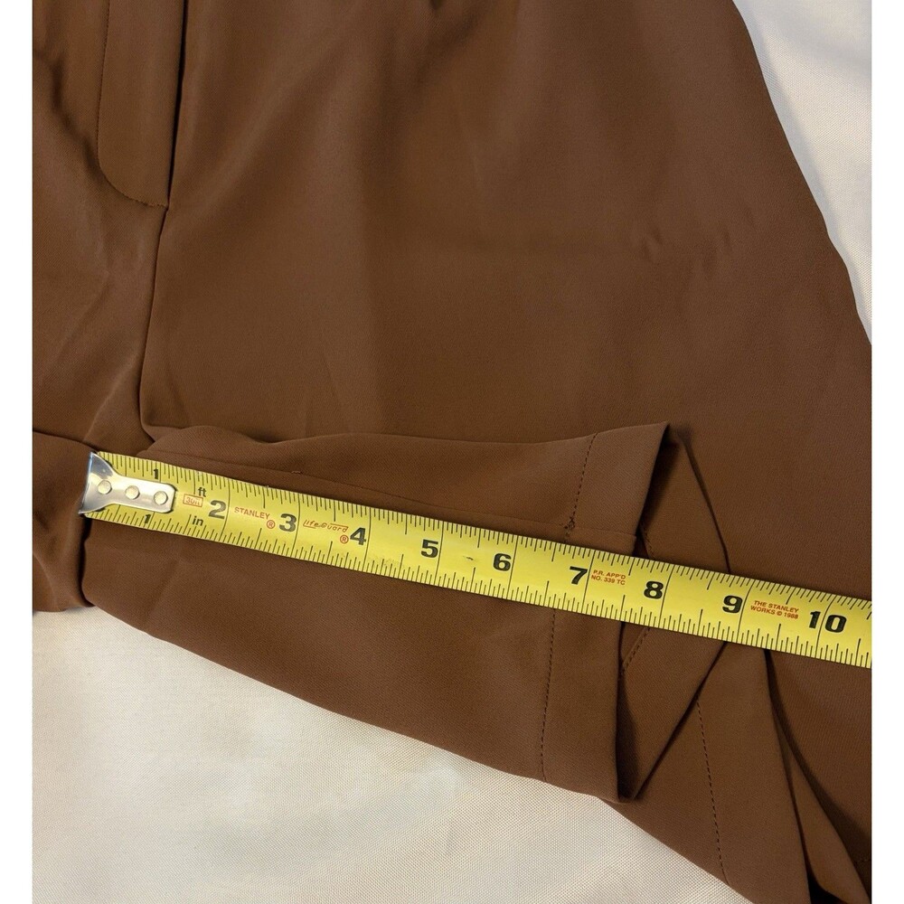 MELLODAY Brown High Rise Front Pleat Shorts Medium 7.5" Inseam Dressy Flowy NEW - Picture 10 of 11